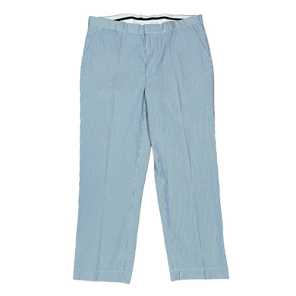 VTG Polo Ralph Lauren Savannah Pants Back Buckle Seersucker Stripe New w/ Flaw